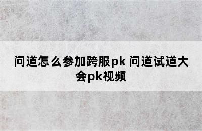 问道怎么参加跨服pk 问道试道大会pk视频